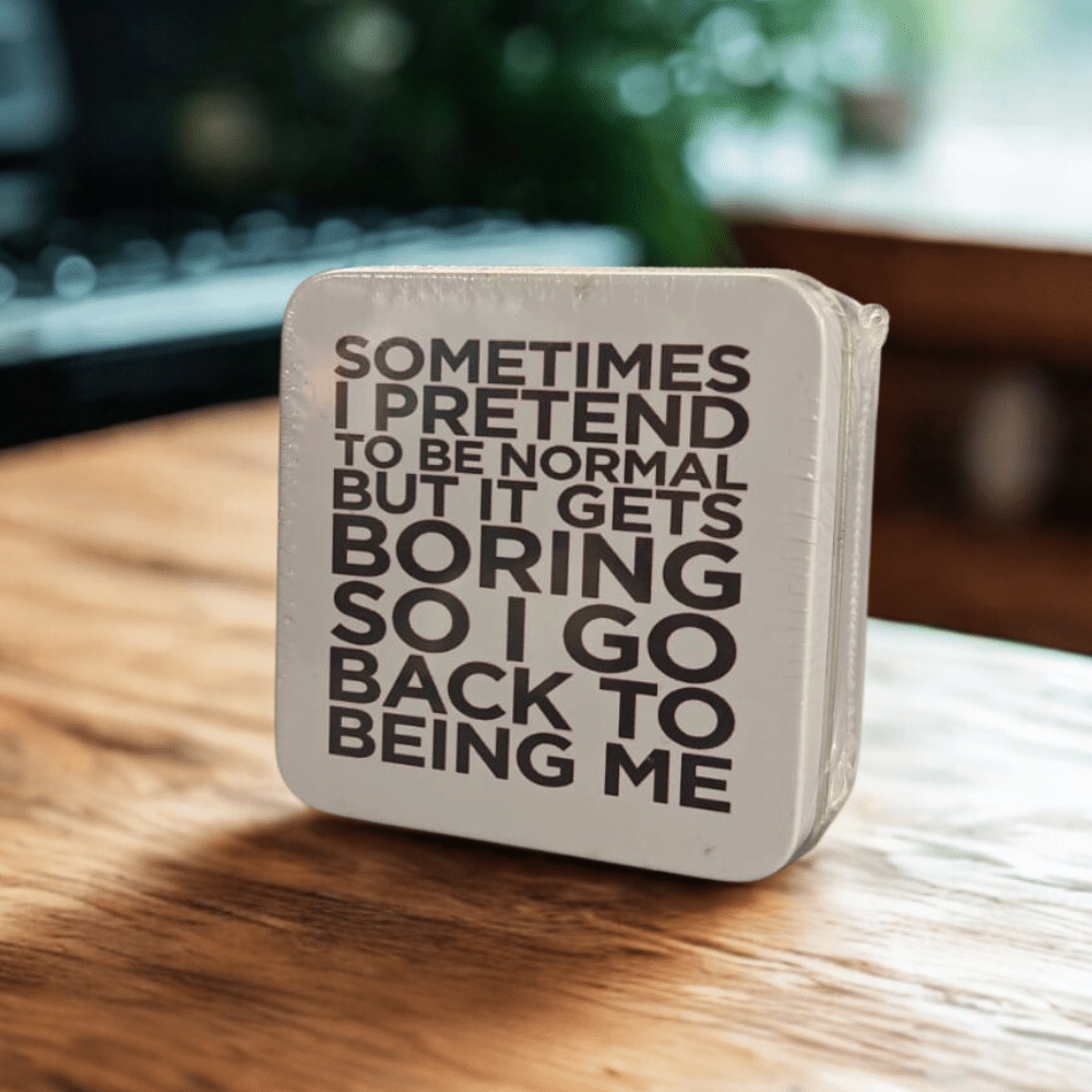sometimes.png Sometimes I Pretend to Be Normal - Small Tin Box - Image 1