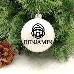 Hero Character Personalised with Name – 8cm Glass Bauble