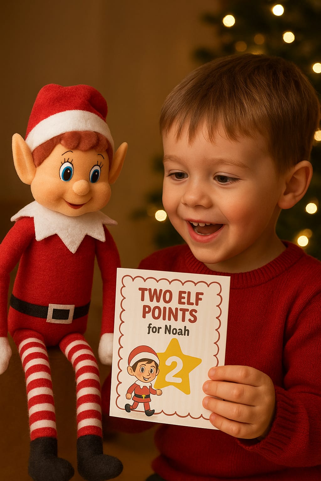 BOY_ELF_CARDS.jpg Personalised Elf Points Cards - Image 1