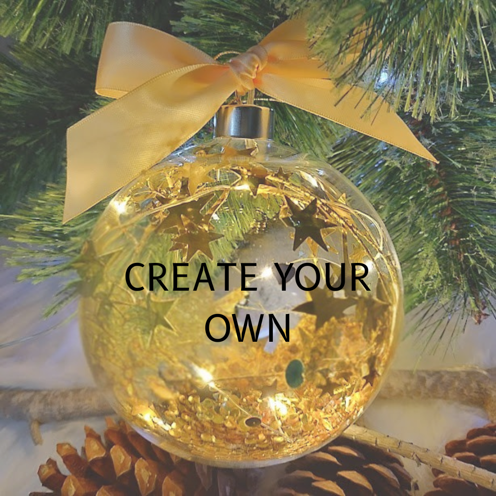 12CM_CREATE_YOUR_OWN_GOLD.png Create Your Own - 12cm Gold Glass Bauble - Image 1