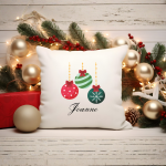 Baubles - Personalised Christmas Cushion