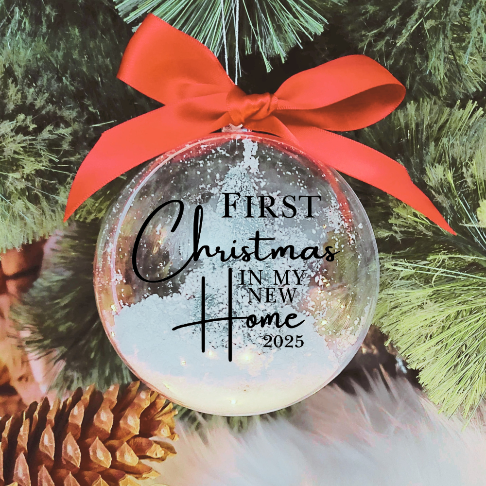 GLS_BBL_MY_NEW_HOME-2-.png First Christmas In My New Home - 10cm Acrylic Bauble - Image 1