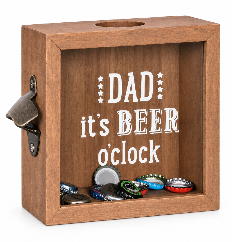 5055581693139 Dad’s Beer O’Clock Bottle Cap Collector Box - Image 1