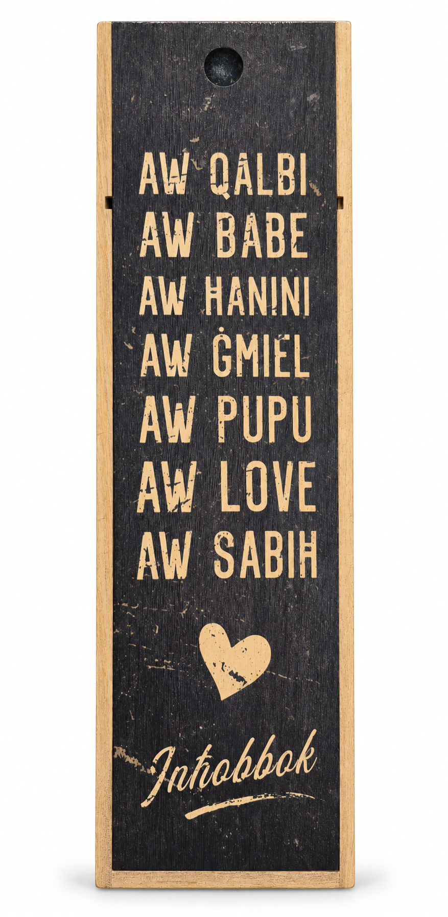 AW_QALBI_BLACK Aw Qalbi... Aw Babe... - Black Wine Box - Image 1