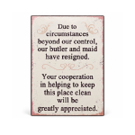 Butler and Maid - Metal Sign