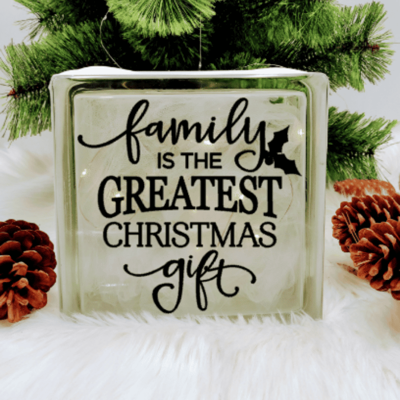 FAMILY_GLASS_BLOCK Family Is The Greatest Gift - Glass Block - Image 1