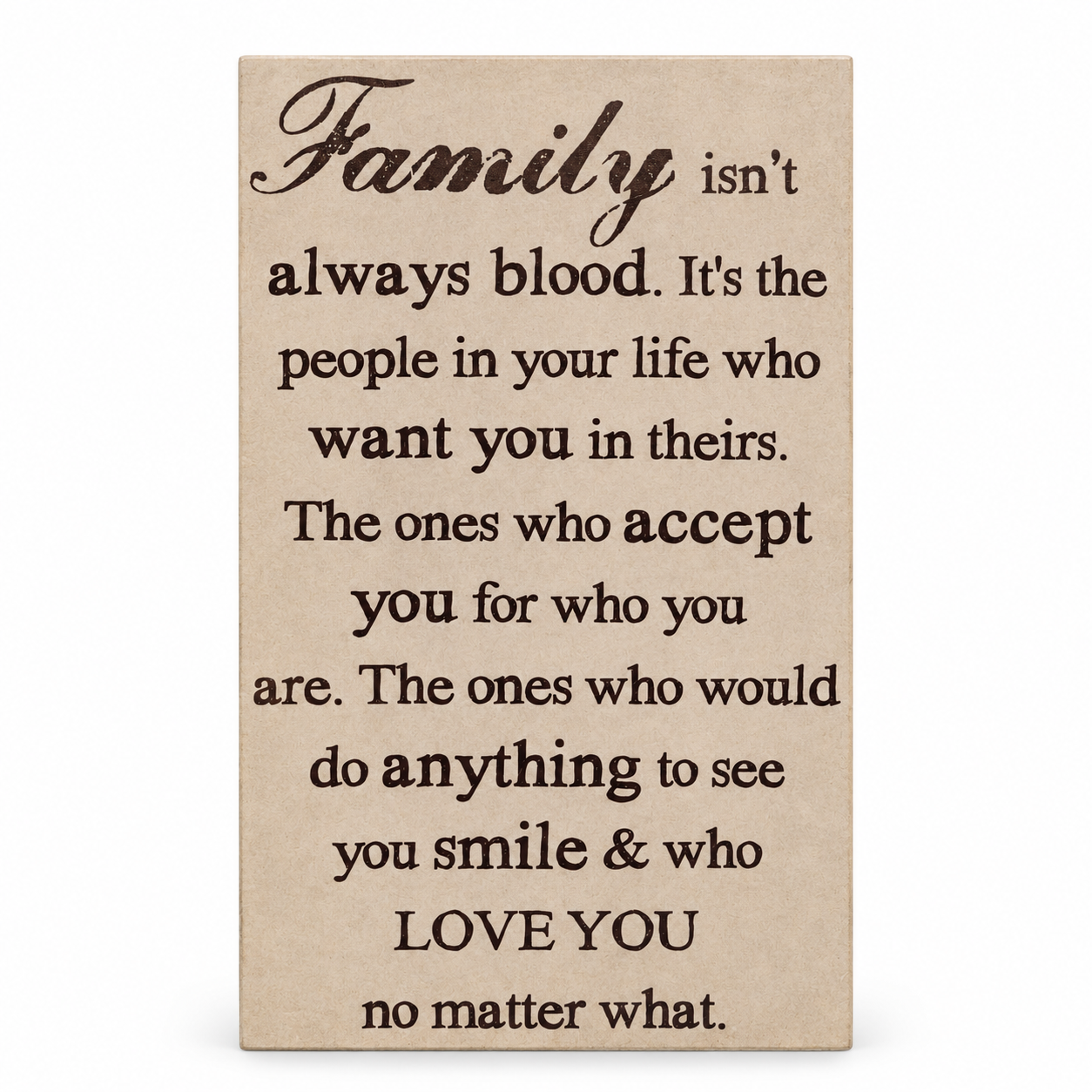 FAMILY_WOODEN_PLAQUE Family isn't Always - Wooden Plaque - Image 1