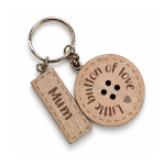Mum – Little Button of Love Wooden Keyring