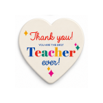 Best Teacher Ever Heart Coaster