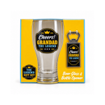 Cheers Grandad – The Legend - Beer Glass & Bottle Opener Set
