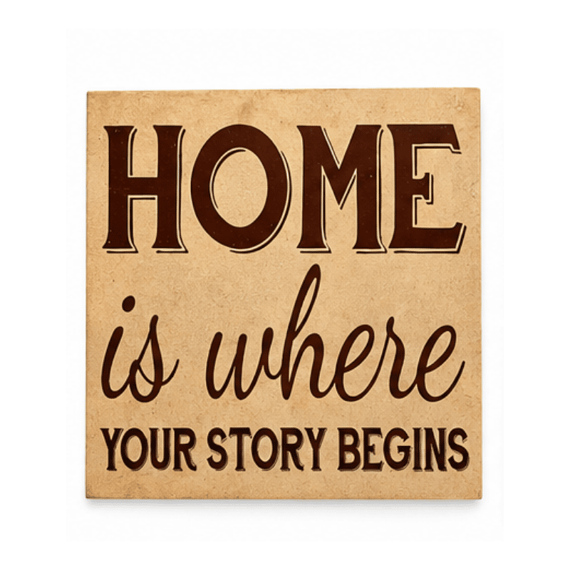 HOMESTORY_PLAQUE Home Is Where Your Story Begins – Wooden Plaque - Image 1